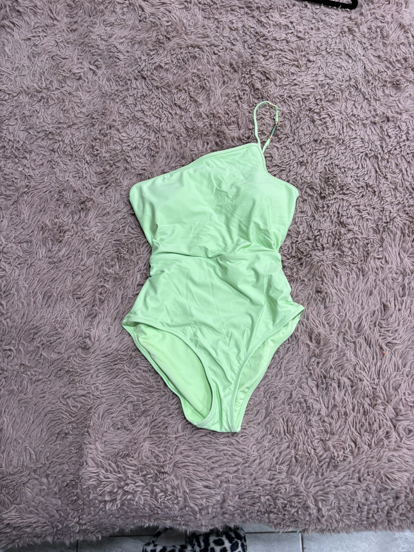 Aerie Women Light Green One Shoulder One piece Bikini