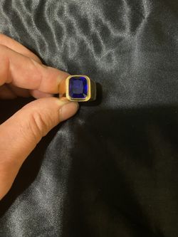 Men’s Gold Plated And Gemstone Ring 