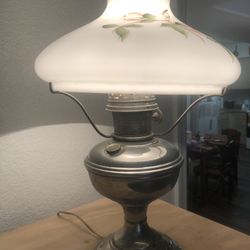 Antique hurricane table lamp