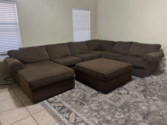 Large sectional couch with ottoman
