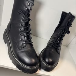 Black Combat Platform Boots - Size 11