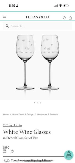 Tiffany Wine Glass Set Original Packaging