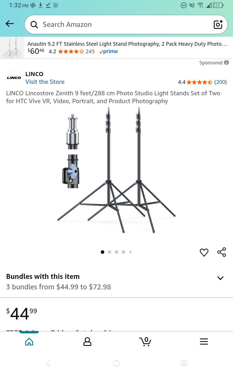 Photography Equipment,  4 Linco Zenith Tripods, 2 Square Silver Umbrellas, 2 White Umbrellas $50