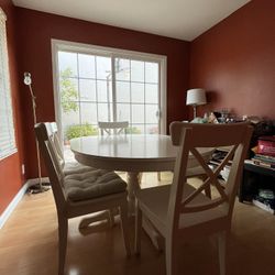 Extendable White Dining Table