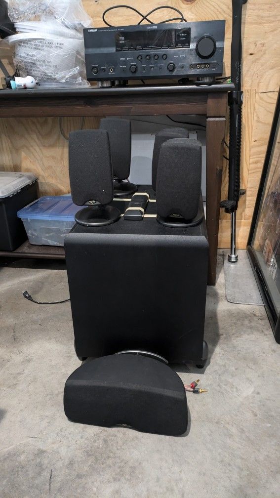 5.1 Yamaha Sound Receiver With Klipsch Speakers