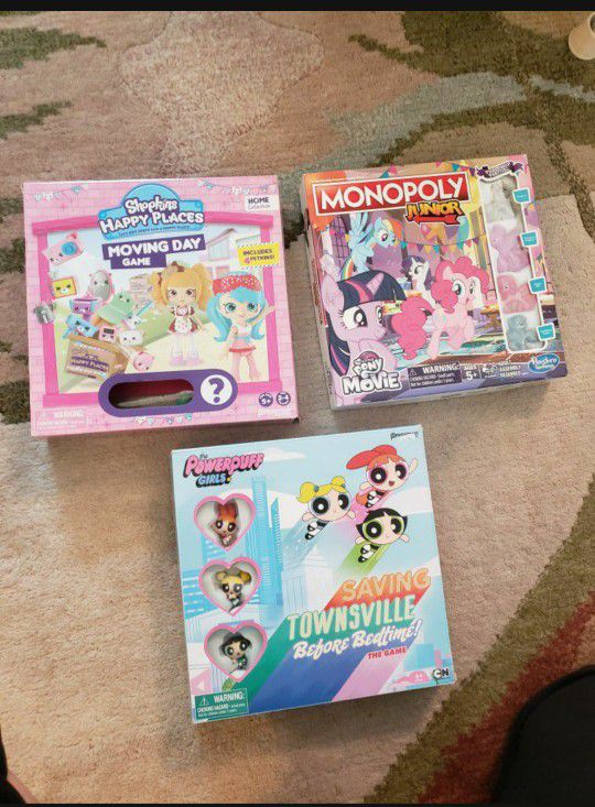 Kids Board Games Pony MONOPOLY, Shopkins Powerpuff Girls