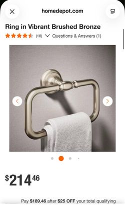 Kohler Vibrant Brushed Bronze Towel Ring