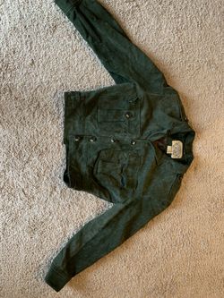 Suede leather green bomber jacket women used