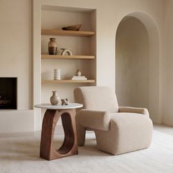 Vara White & Walnut Side Table