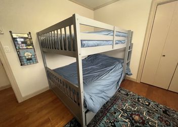 Full Over Full Bunk Bed With Trundle No Mattress 