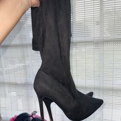 Black Thigh High Boot
