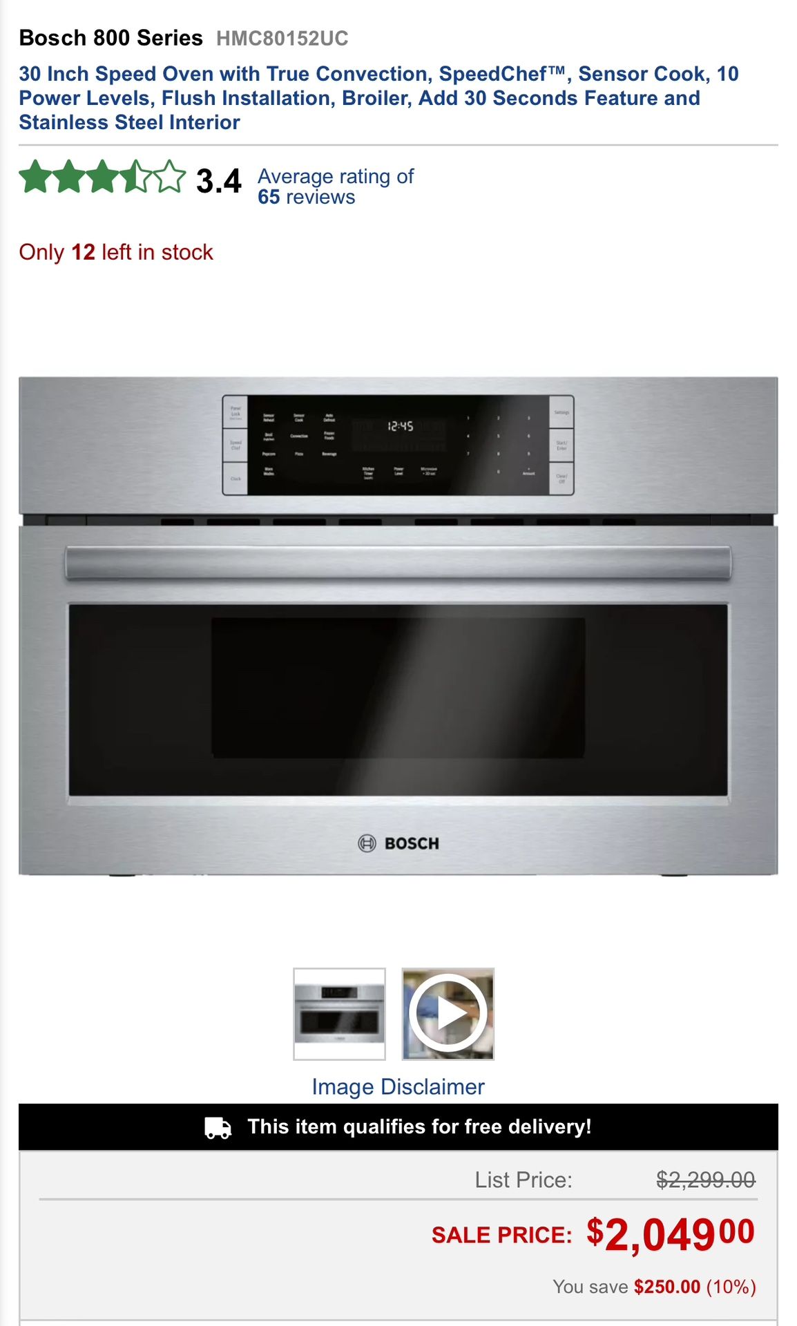 NEW Built In Covection Oven