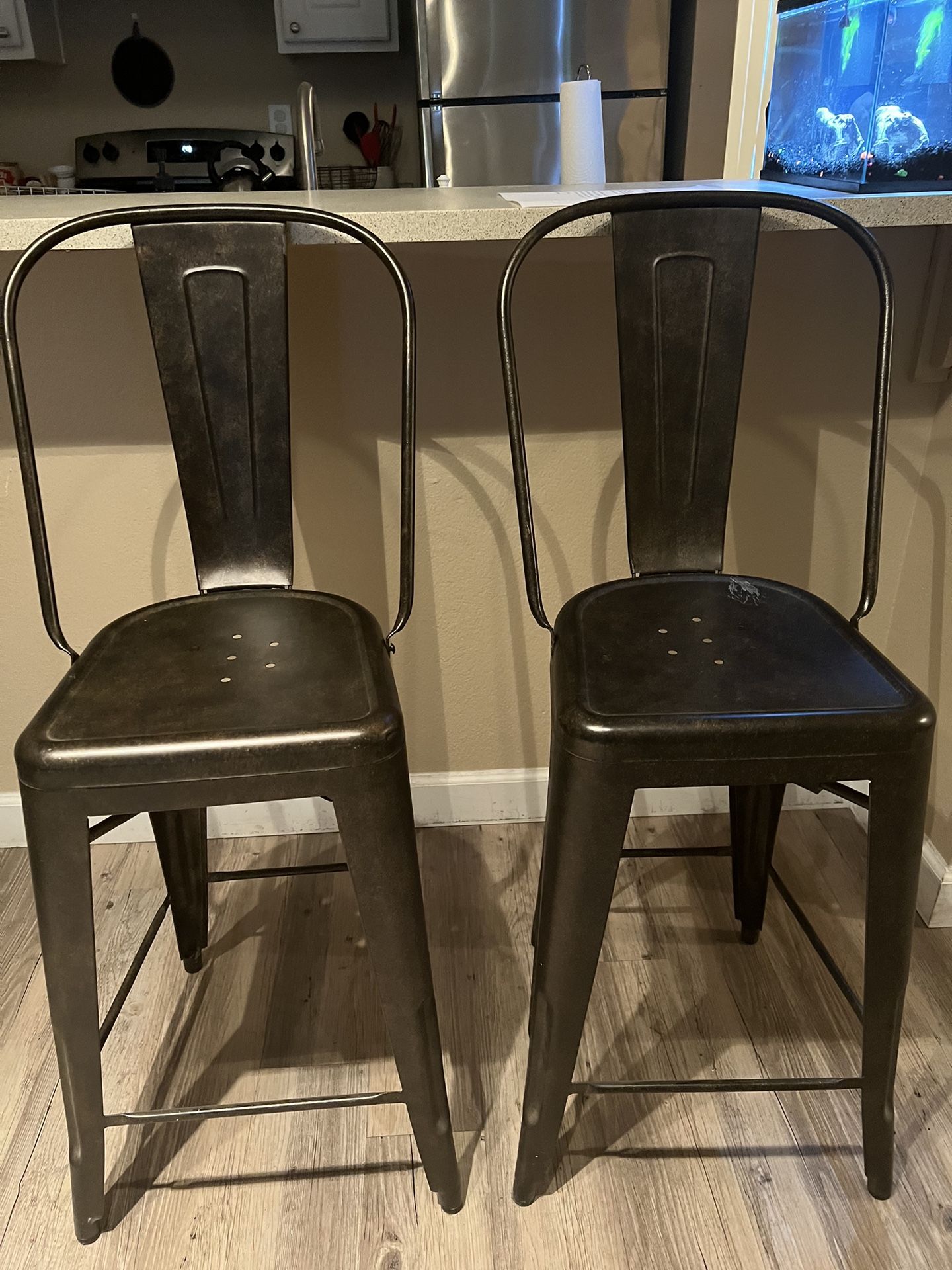 Bronzed Metal Barstools
