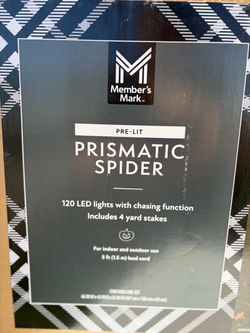 Member's Mark Pre-Lit Prismatic Spider Halloween Decoration