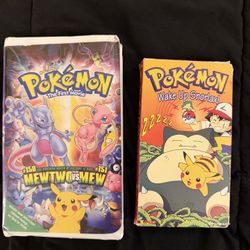 Two Vintage Pokemon VCR movies The First Movie & Wake Up Snorlax
