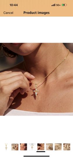 Brand new Cross Necklace for Women, Dainty 14K Gold Plated CZ Cross Pendant Faith Jewelry Gift for Wife Mother Friends