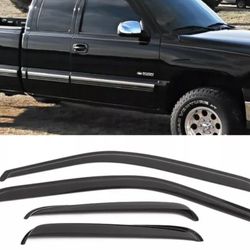 Fits 99-06 Chevy Silverado GMC Sierra Extended Cab Acrylic Window Visors 4Pc Set
