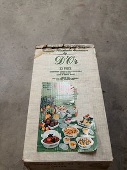 Vintage Fire-King D’Or 33-Piece Ovenware Set – New in Original Box