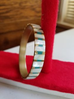 Shell inlaid & Turquoise Bangle