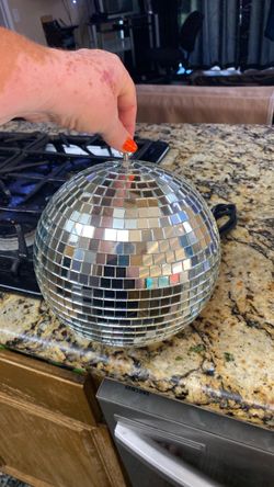 Large Silver Mirror Disco Ball