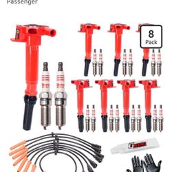 Set of 8 Ignition Coil Pack and Spark Plug Wires 