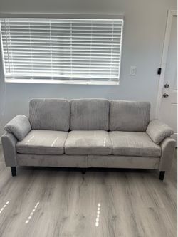 Gray Corduroy Sofa (NEW)