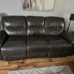 Leather Reclining Couch & Loveseat