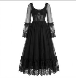 Widow by Dolls Kill Dance With Death Lace Midi Dress NWT Size Med