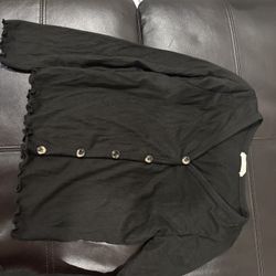 Girls Black Thin Cardigan 
