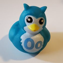 Small Owl Rubber Duckie Duck Toy Figurine 