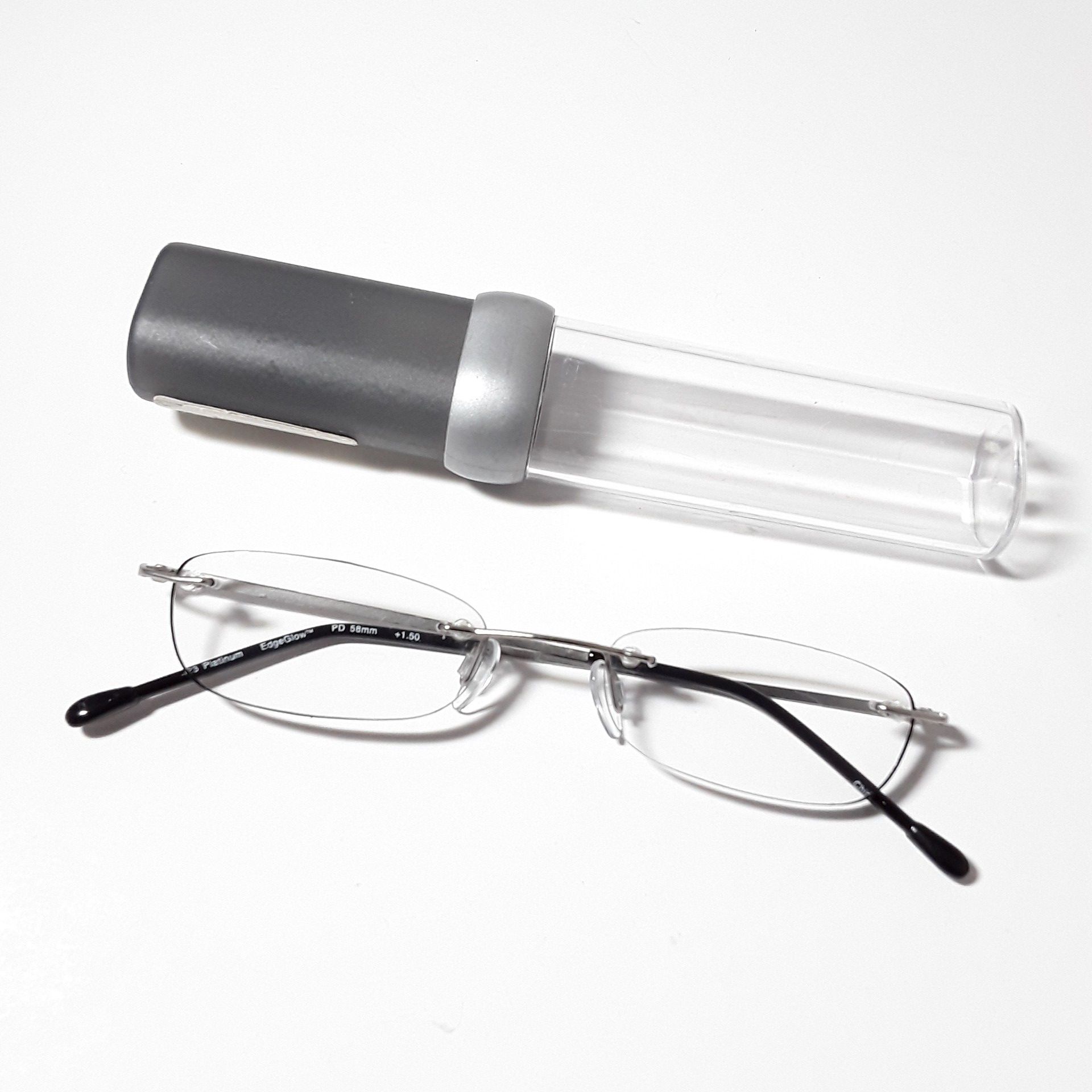 Insight Compact Rimless Reading Glasses - Edge Glow Strength +1.5 Excellent condition.