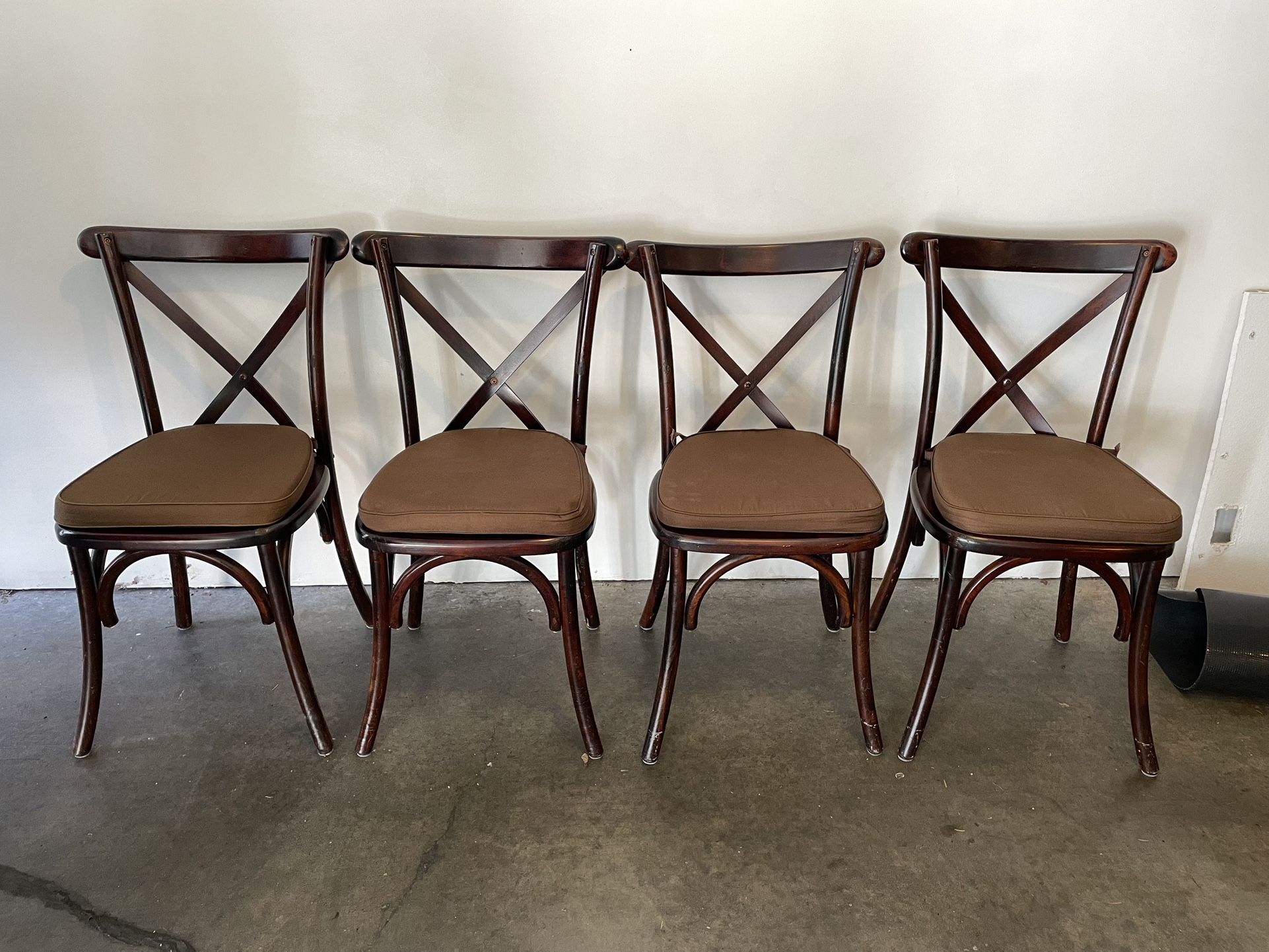 4 Wooden Bistro Chairs