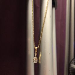 Necklace With Tear Drop Pendant 