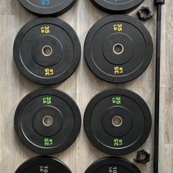 Complete Bumper Plate Barbell Set