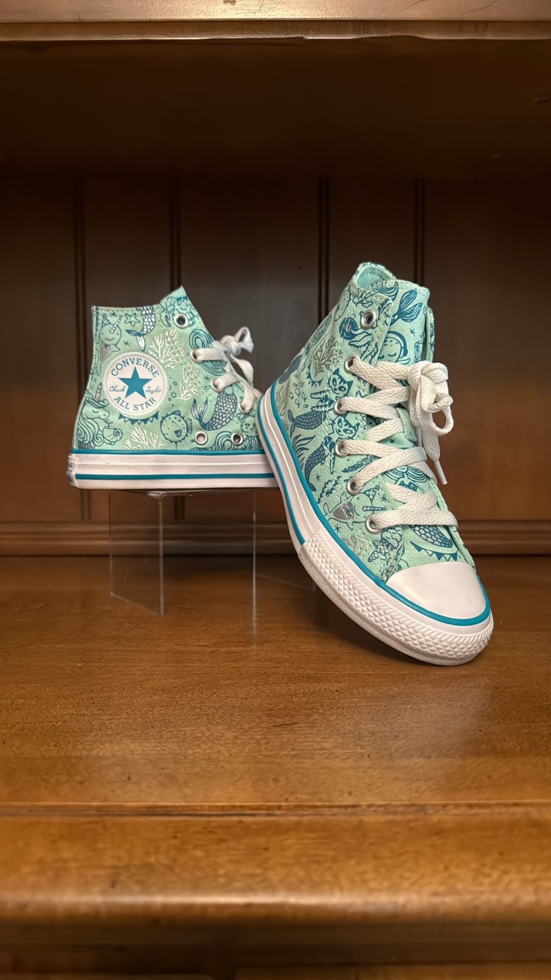 Converse Chuck Taylor Vintage Mermaid Girls Hightop Size 13