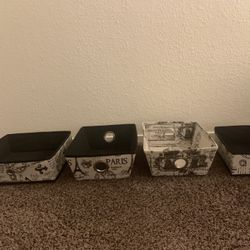4 Decorative Storage Bins 