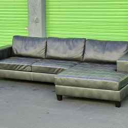 SECTIONAL COUCH MICROLEATHER GRAY