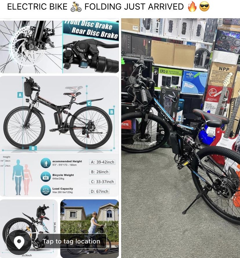 ELECTRIC BIKE 🚴 FOLDING JUST ARRIVED 🔥😎