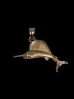 Gold Sword fish pendant #31377