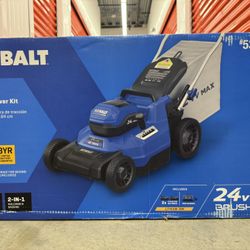Kobalt 24-volt, 16-in Push Battery Walk Mower Kit with (2) 4 Ah Batteries and Charger