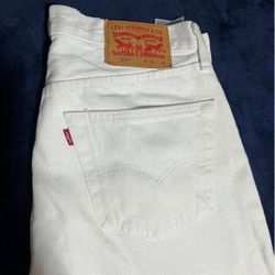 White 501 Levi’s Jeans Button Fly