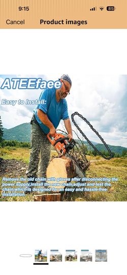 AC1800 18 Inch Chain Saw Chain for EGO Power+ CS1800 CS1804 Chainsaw, EGO Chainsaw 18 Inch Replacement Chain, Ego Chainsaw Parts, 62 Drive Links, Safe