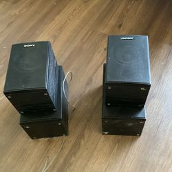 Sony home theater surround sound speakers, likely models such as the SS-MSP7000 or similar from a 90s or 2000s