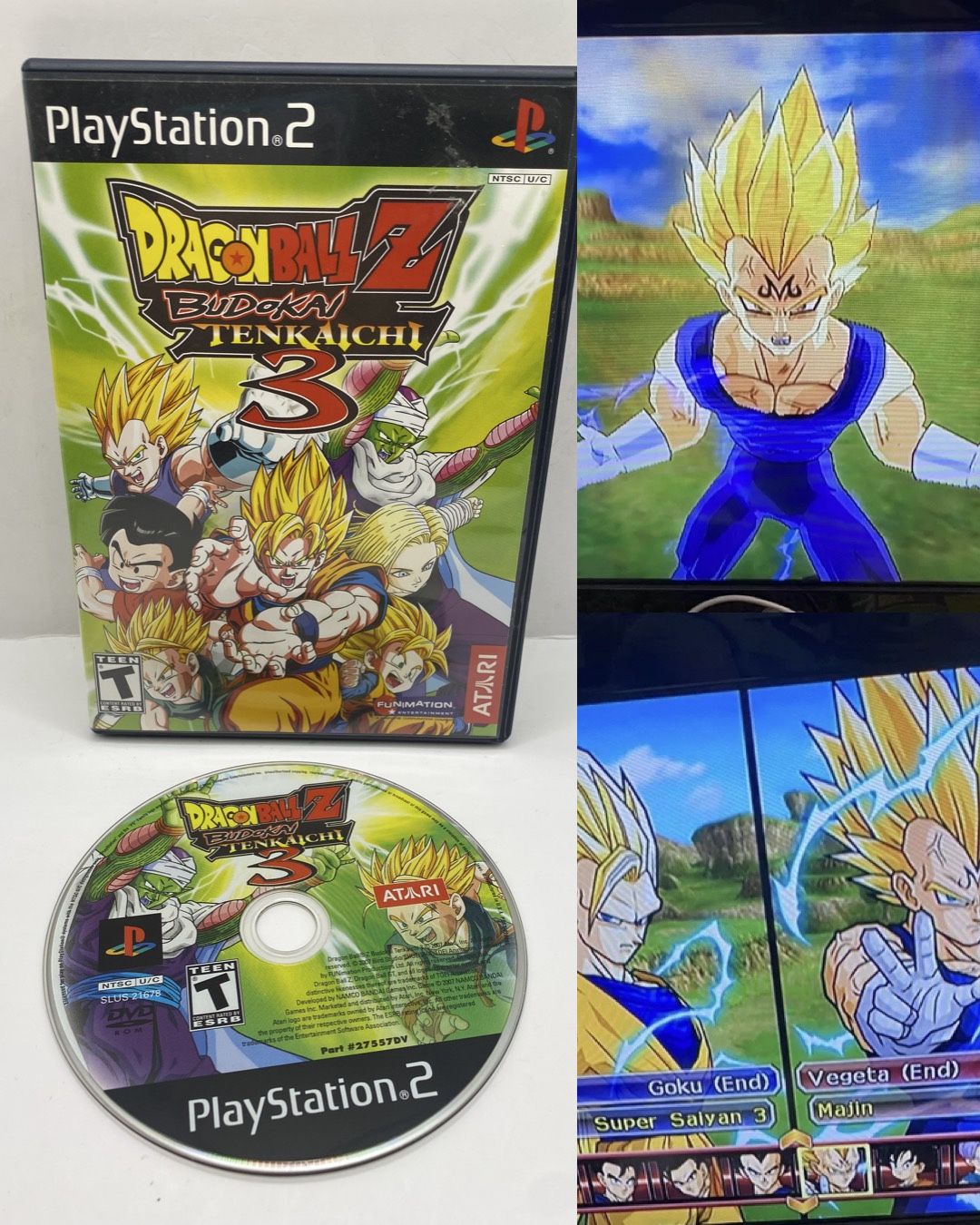 Dragon Ball Z: Budokai Tenkaichi 3 PS2 Sony PlayStation 2,2007 NO MANUAL DBZ BT3