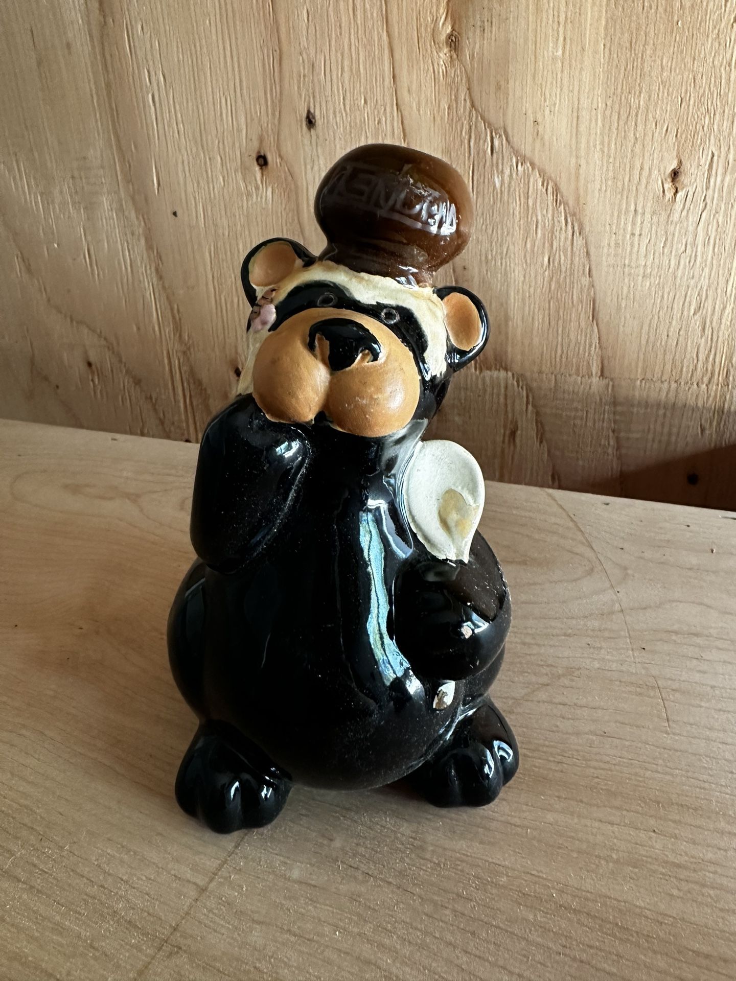 Country Bear Figurine Piggy Bank Decor