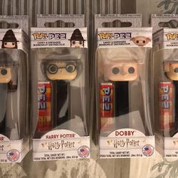 Funko POP! 2018 PEZ Harry Potter Harry Hemione Ron Dobby NEW!