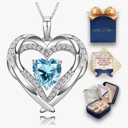 925 Sterling Silver Heart Necklace for Women, Heart Necklaces for Women Sterling Silver, Womens Necklaces, Girlfriend Gifts Birthday Gifts for Wife Mo