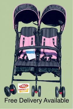 OBO New Other Dream On Me Volgo Side-by-Side Baby Stroller With Adjustable Canopy