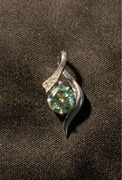 GRA CERTIFIED Moissanite and sterling silver charm