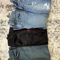 Boys Size 8 Pants Jeans Bundle (lot Of 4) Levi’s Wrangler And1 Old Navy